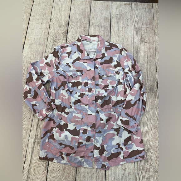 Woman Within | Jackets & Coats | Women Within Pink Purple Cream Camo ...
